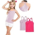 thumbnail image 5 of Girls Sleeveless Camisole Big 2-pack Girls Dance Tank Tops Racerback Sleeveless Camisole Undershirts Spaghetti Strap Camis Shirts Summer Clothes Tank Tops for Toddler Girls New 2-pack-K 6T, 5 of 7