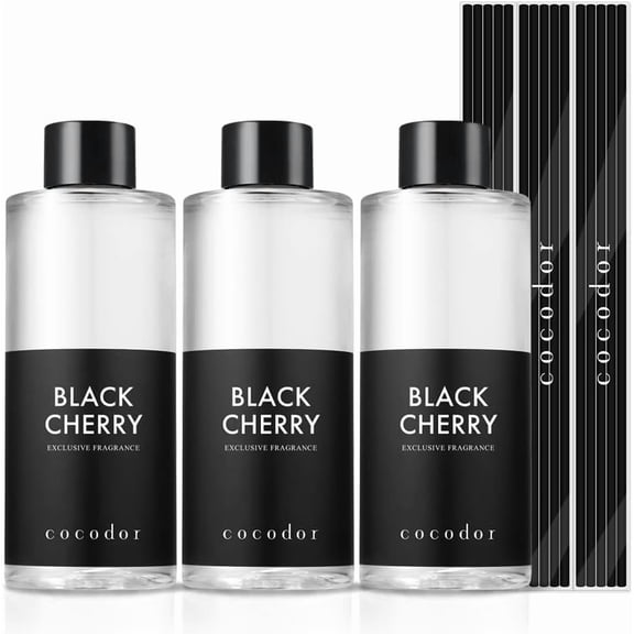 COCODOR Reed Diffuser Oil Refill/Black Cherry /6.7oz / 3 Pack/Aromatherapy, Home Fragrance, Scented Oils, Oils for Reed Diffuser, Bathroom Home Decor