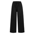 thumbnail image 4 of SWPZC Women's Linen Summer Palazzo Pants High Waist Flowy Wide Leg Beach Casual Pant Trousers With Pockets, 4 of 7