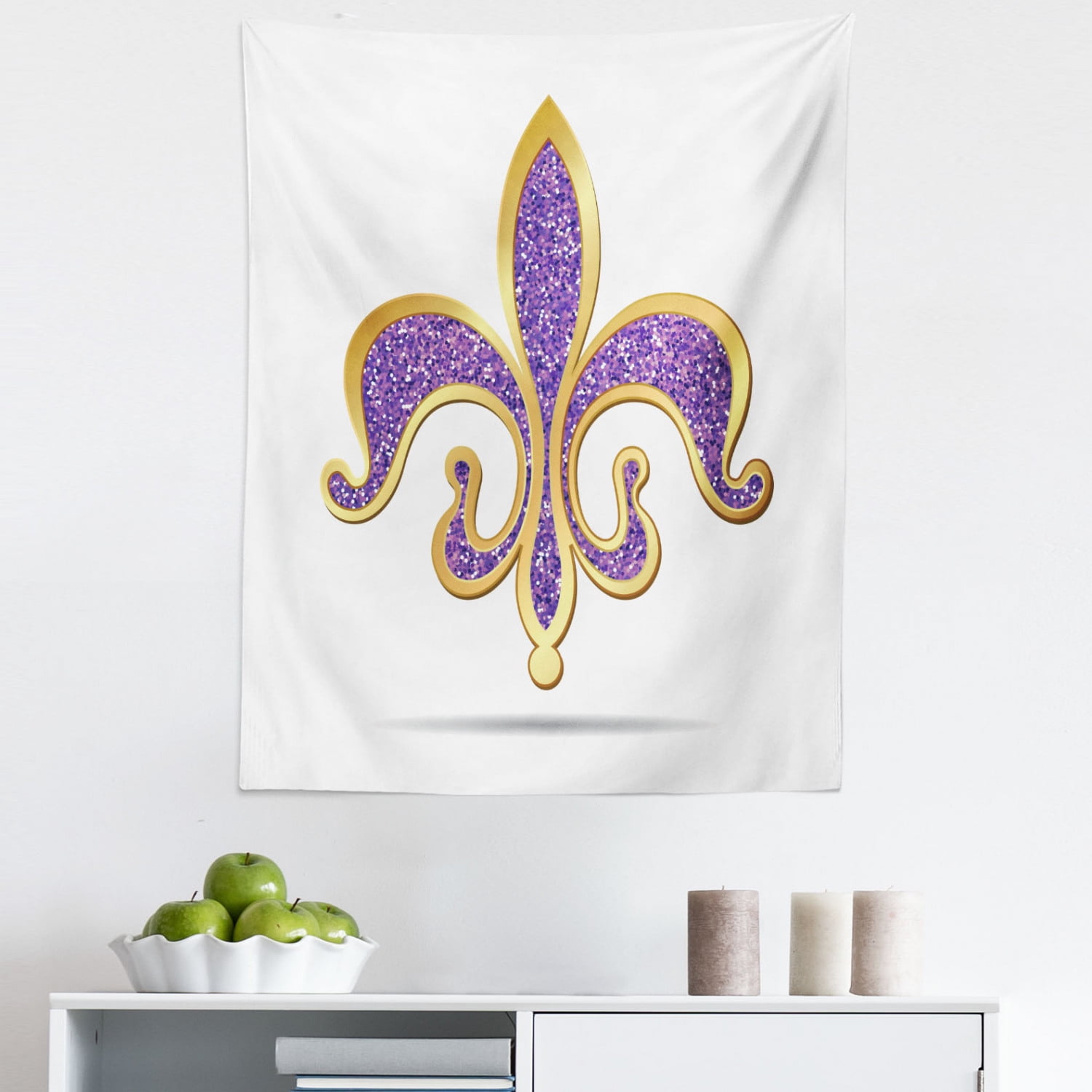 Fleur De Lis Tapestry, Ornate Heraldic Design in Nostalgic Medieval