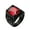 Black Red Stone, variant on Men's Stainless Steel Gothic Multicoloured Crystal Gemstone Tulip Engraved Chunky Biker Ring Punk Finger Jewelry Black Red Stone Size 7