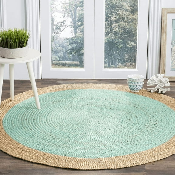 Jaipur Art And Craft Home Décor 100x100 cm (3.33 x 3.33 Square feet) Multicolor Round Jute Area Rug