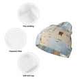 thumbnail image 3 of Susaid Animals Travel World Map Print Winter Beanie for Men Women, Lined Beanie Soft Warm Knit Hat Ski Cuffed Cap, 3 of 6