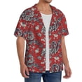 thumbnail image 4 of Naloa Dragons2 Men's Loose Fit Cuban Collar Short-Sleeve Shirt with Button-down and Chest Pocket for Everyday Wear Outings - Small, 4 of 7