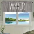 thumbnail image 3 of Hello Winter Farmhouse Short Window Curtain Valances, Grey Merry Christmas Holiday Rod Pocket Kitchen Valances for Living Room Bedroom Bathroom Cafe 60" x 18", 3 of 8
