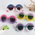 thumbnail image 4 of Lunettes de Soleil Fleur de Fête pour Enfant Marguerite Rondes Lunettes de Fête Forme Lunettes, 4 of 5