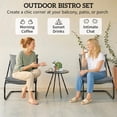 thumbnail image 4 of Outsunny Outdoor Bistro Set with C Spring Chairs and Cushions, Light Grey, 4 of 10