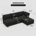 thumbnail image 4 of Modern L Shaped Convertible Sectional Sofa, 4 Seats Corduroy Upholstered Modular Couch With Storage For Living Room Office Apartment, 4 of 11