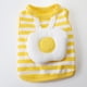 thumbnail image 5 of Chaleco de huevo a rayas para cachorros, trajes para perros con cuello redondo, transpirables y amigables con la piel, para primavera y verano, amarillo, L, 5 of 6