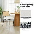 thumbnail image 6 of MAYEERTY White Dining Chairs Set of 2, Rattan Backrest, Metal Frame, Boucle Upholstery for Living Room, 6 of 7