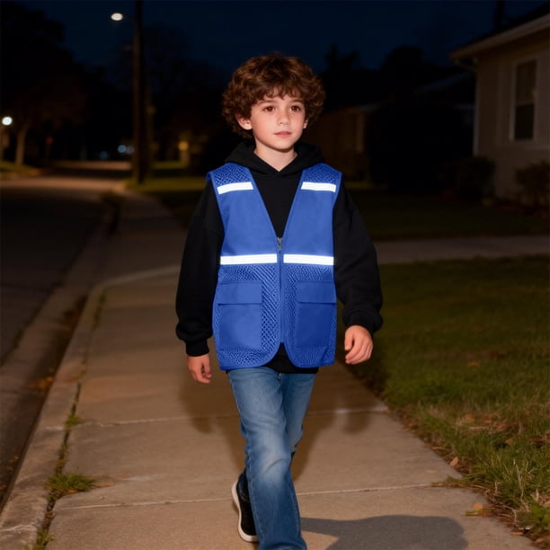 Chaquetas y abrigos casuales sin mangas y sin capucha para niños, estudiantes, padres e hijos, para actividades al aire libre, ropa de trabajo reflectante, chaqueta para niños
