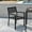Gray Wash Teak, variant on BizChair Set of 2 Outdoor Stackable Faux Teak Side Chairs - Commercial Grade Black Aluminum Patio Chairs with Synthetic Gray Wash Faux Teak Slats