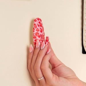 WallCandy Pink Cheetah Stick-On Wall Hooks with 3M Command Strips | 3 Pack