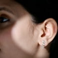 thumbnail image 4 of Rosec Jewels Lab Created Diamond Leaf Earrings (Ef-Vs Quality) - Small Dangle Earrings Screw Back - Anniversary Gift, 925 Sterling Silver, 4 of 7