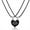 A, variant on Valentine's Decor, 2025 Clearance Items under $5, Two Souls One Heart Pendant Necklaces for Couple,Wishing Stone Creative Magnet Couples Necklace, Fashion Jewelry Gifts(Black&Red)