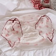 thumbnail image 5 of Lightweight Sweet Strawberry Patterned Sheer Mesh Briefs for Women Japanese Styles Ruffled Underwear Panties Hipsters, 5 of 9