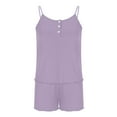 thumbnail image 5 of Fanxing Tank Tops Pajamas Set for Women Under $15 2 Piece Sets Summer Lounge Sets Sleeveless Tops & Shorts Pj Outfits Sleepwear Purple,L, 5 of 5