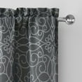 thumbnail image 3 of VCNY Home Versailles Charcoal Grey Scroll Rod Pocket Blackout Curtain Panel, 52" x 84", 3 of 5