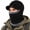 Black, variant on Winter Knit Hat with Visor Face Cover & Neck Warmer, Warm One Piece Flannel Mask Hat for Skiing Hiking Cycling