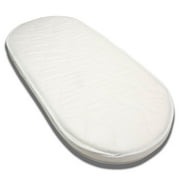 First Essentials Baby Bassinet Cradle Mattress Oval 12" x 26" Foam Waterproof Padded Design.