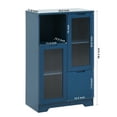 thumbnail image 7 of Blue Cabinet With Shatter- Glass Doors And Drawer - Ideal For Bedroom Living Room Navy Storage Bedroom, Room, More, 7 of 7