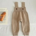 thumbnail image 4 of OSOLU Toddler Knit Jumpsuit Onesie Overalls Baby Girl Spaghetti Sweater Jumpsuit Onesie Romper Pants Fall Winter Outfits Infants Cozy Dailywear, 0-3 Months, 4 of 4