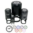 thumbnail image 1 of Wall Clock Time Self-Inking Rubber Stamp Ink Stamper - Pink Ink - Small 3/4 Inch, 1 of 7