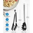 thumbnail image 2 of 2 Pieces Spaghetti Spoon Set, GoXteam Pasta Fork, Pasta Spoon, Spaghetti Sever, Pasta Tongs, Durable Silicone Pasta Server and Tongs, Heat Resistant, 2 of 7