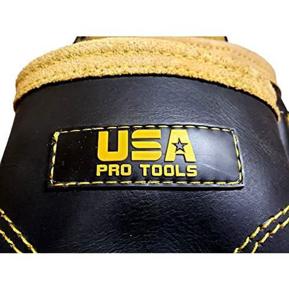 Carpenters Leather Tool Pouch Bag | Ideal For Electricians, Framers And Handyman | 10 Pockets With 2 Hammers Holders