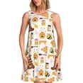 thumbnail image 1 of Balery Cute Bee Honey Jar Hive Bear Vestidos de verano para mujer con estampado: vestido holgado sin mangas, vestido playero informal y cómodo para días calurosos., 1 of 7