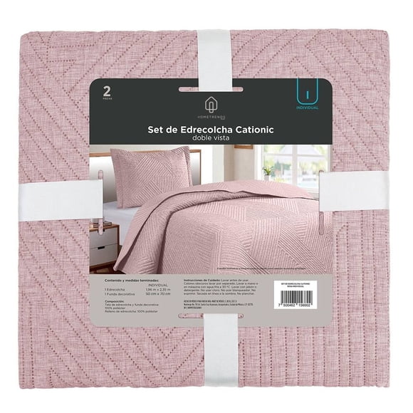 Set De Edrecolcha Hometrends Rosa 2 Piezas Individual