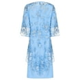 thumbnail image 4 of Miutii Womens 2pcs Elegant Plus Size Dress Set Evening Cocktail Mother's Dress Embroidery Lace Cover Light Blue 8XL, 4 of 9
