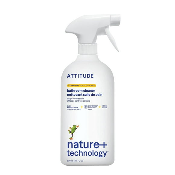 ATTITUDE nature+ technology, Nettoyant Salle de Bain, Zeste d'Agrumes 800 mL