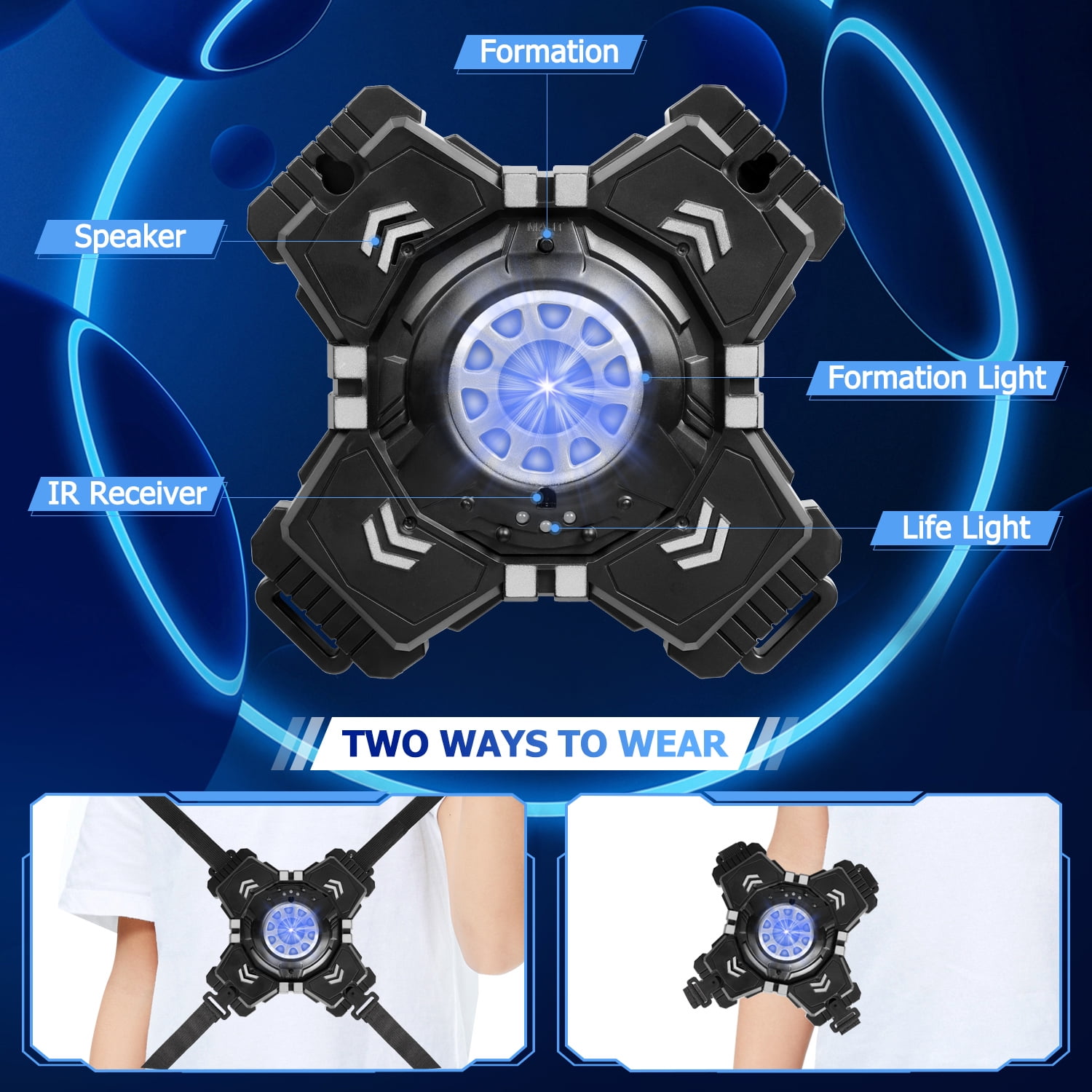 Huge Wave Shooting Tag Set for Kids, Teens & Adults, Infrared Toy Set of 4 Shooting Tag Vest, Indoor and Outdoor Activities Toys, for All Ages Multiplayer Game Best Gift