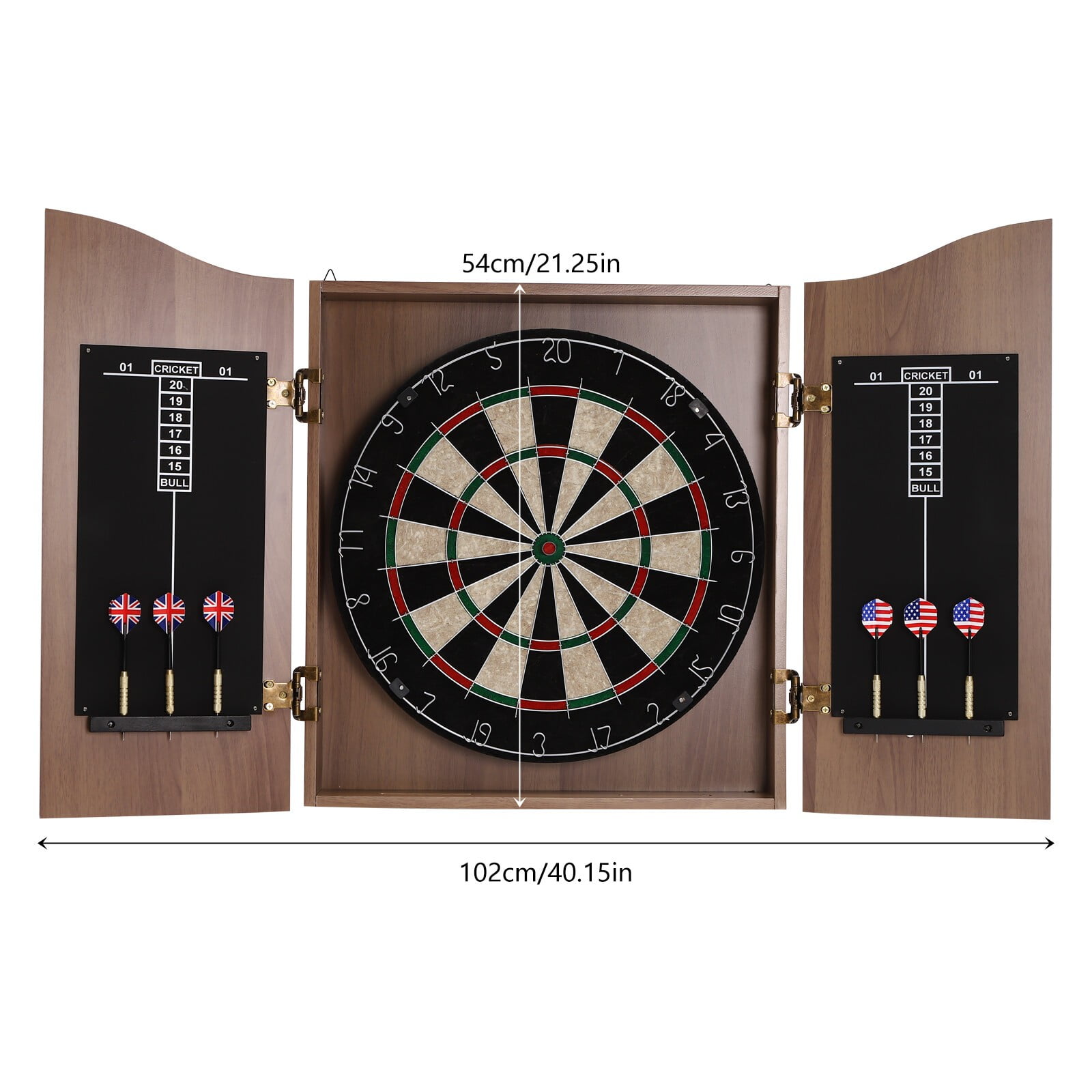 Dart Boards Set for Adults Dartboard Cabinet Set Dart Machine Cabinet Classic Dartboard Cabinet with Dart Boards & 6 Darts for Adults and Family