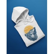 Wild Wolf Howling Sketch Hoodie Men -Image by Shutterstock, Male Small