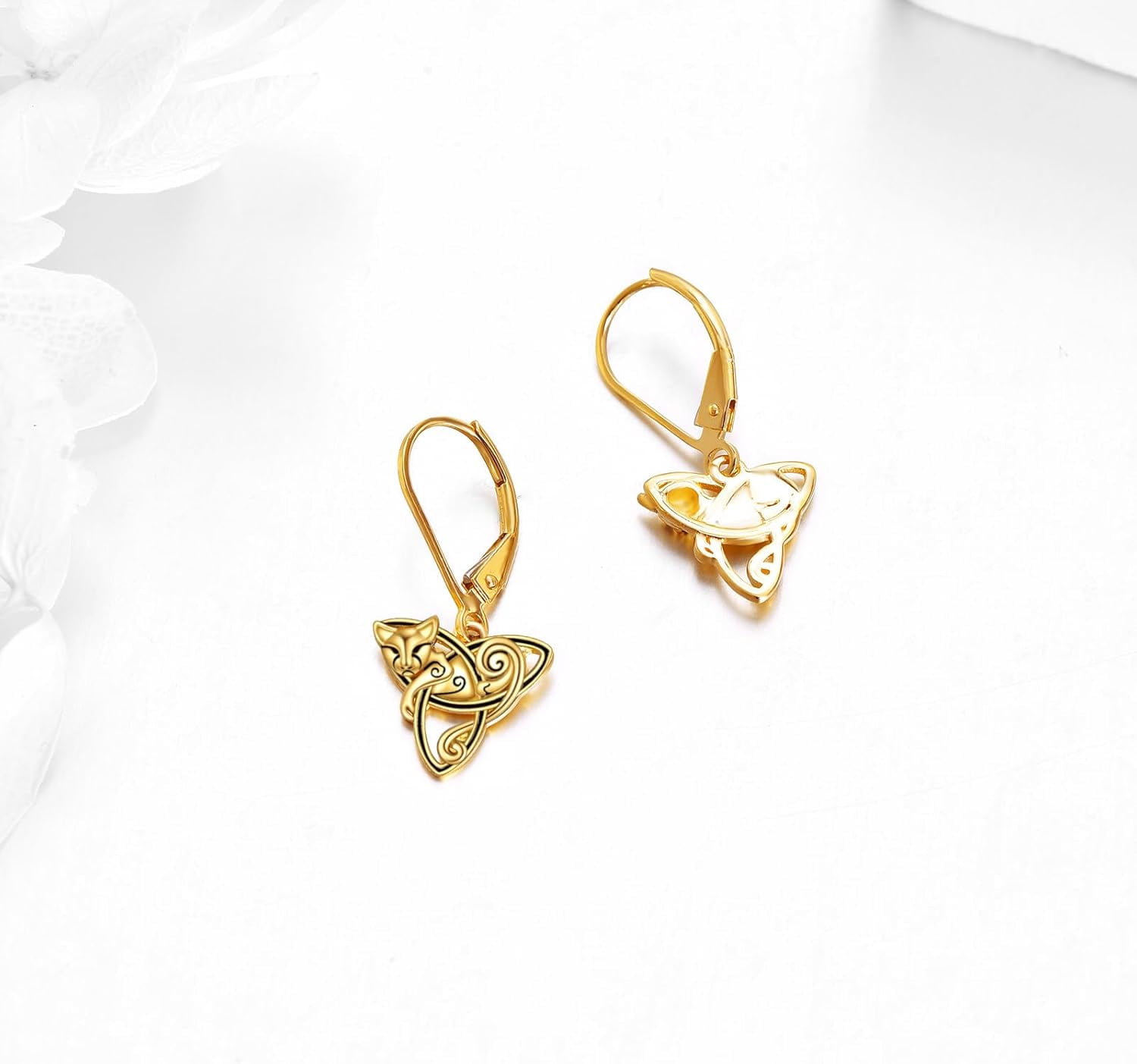 14K Gold Bee/Owl/Hummingbird/Orca/Cat/Butterfly/Cardinal Earrings for Women Earrings Leverback Earrings Jewelry Gifts