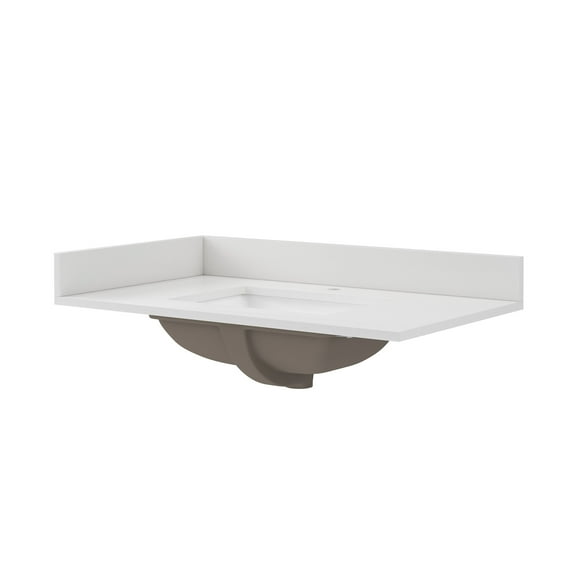 Craft   Main Qz37221r 37" Quartz Vanity Top - White