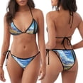 thumbnail image 3 of KLL Western Desert Cactus Print Bikini Set for Women,String Two Piece Halter Top Triangle Bikini Set with Tie Side Bottom Sexy Swimsuit Bathing Suits, 3 of 5