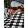 thumbnail image 3 of Black White Plaid Flat Sheet Only Twin Size, Soft Breathable Bed Top Sheets for Mattress, Modern Simple Buffalo Check Gingham Luxury Bedding Flat Sheets for Home Hotel Bedroom Bed Protection, 3 of 9