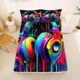 thumbnail image 5 of Erosebridal Kids Video Headphones Full Size Sheets,Multicolor Splash Ink Bed Sheets For Boys 4pcs, 5 of 6