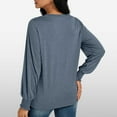 thumbnail image 6 of Women's Long Sleeve Pleated Crew Neck Blouse - 82% Polyester Business Casual Top, 2024 Trendy - S-XXL Sizes, 6 of 7