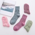 thumbnail image 4 of harmtty 1 Pair Middle Cut Anti-Slip Unisex Socks Super Soft Thick Knitted Crew Socks for Autumn Winter,Grass Green One Size, 4 of 8