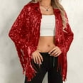 thumbnail image 2 of Daznico Stylish Casual Fringe Sequin Jacket Outerwear Sparkly Coat for Daily Wear and Night Out,Mardi Gras Clothing,XL, 2 of 4