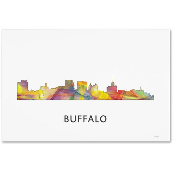 Trademark Fine Art 'Buffalo New York Skyline WB-1' Canvas Art by Marlene Watson