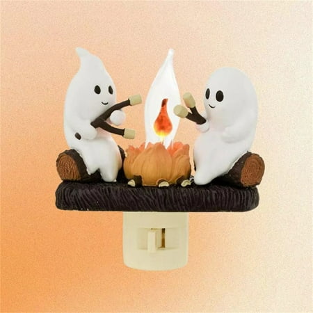 

ZHAOJ005 Ghost Campfire Flickering Nightlight - LED 3D Halloween Decor Lamp Plug-in Suitable for Home & Gifts (1Pc)