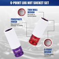 thumbnail image 3 of MIXPOWER 5 Pieces 1/2" Drive Wheel Protector Impact Socket Set, CR-MO, Metric/SAE, Thin Wall Deep Impact Socket Set, 6 Point, Color-Coded,, 3 of 7