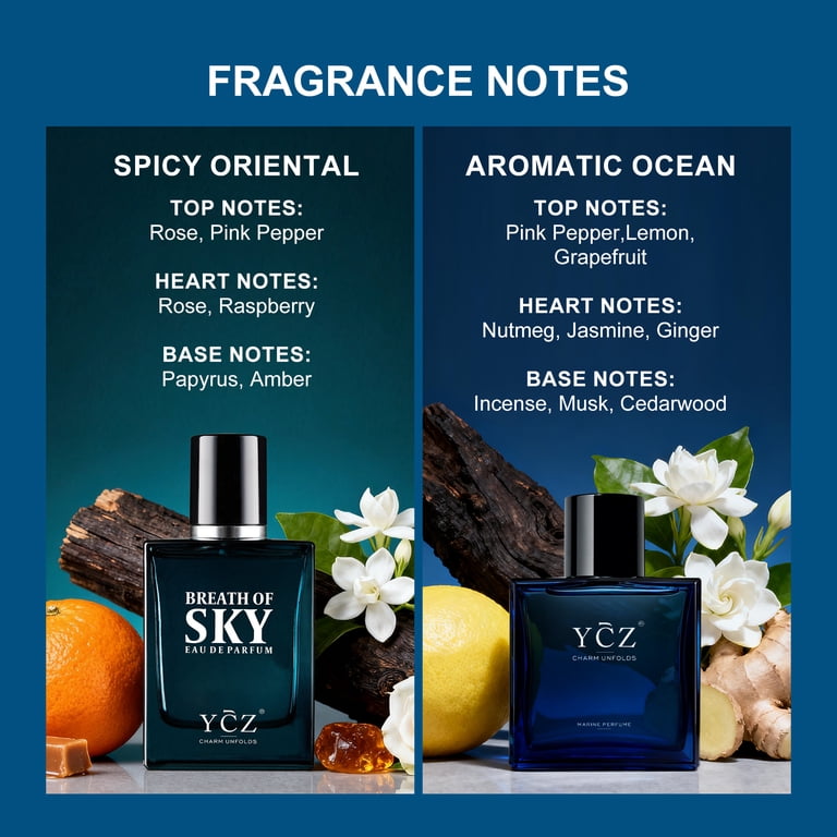 Ycz 3 in 1 Men's Cologne Gift Set,5.1 oz(3 x 1.7 oz)Long Lasting