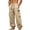 Khaki, variant on Men Double Knee Reinforced Cargo Work Pants Durable Twill Loose Fit Construction Trousers S-3XL