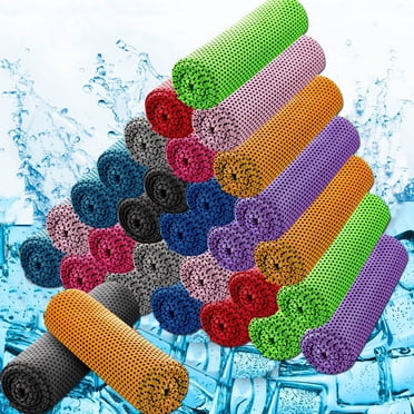 Ponpon 30PCS Cooling Towels Ice Towel for Neck and Face, Gym Yoga Microfiber Breathable Chilly Cool Exercise Towels for Running, Fitness, Camping, Outdoor Sport (Random Color)
